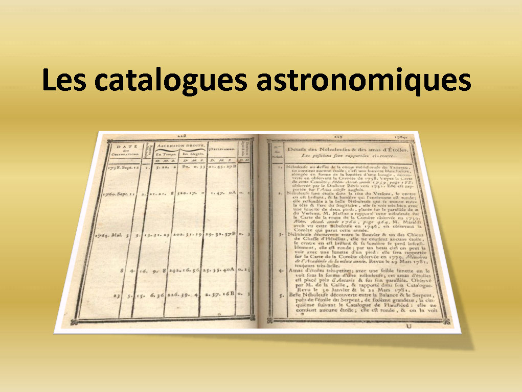 Les catalogues astronomiques
