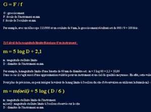 Alain GERARD, astronome amateur à regroupé sur cette page les principales formules optiques.